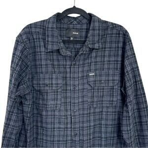 Hurley Flannel Plaid Button Down Top Long Sleeve Men's Casual Shirt Size XL